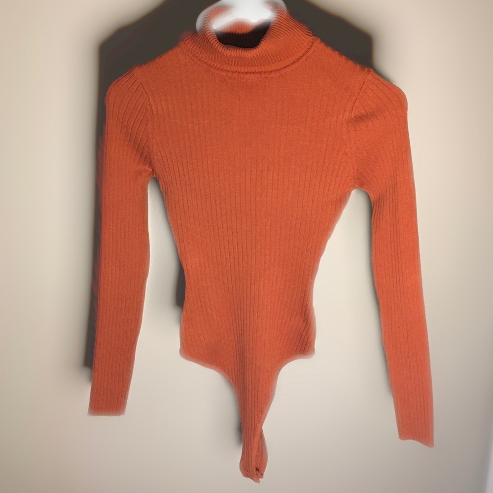 Nova Vintage Burnt Orange Turtle Neck Body Suit